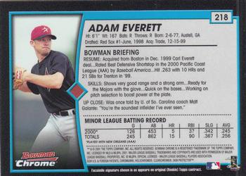 2001 Bowman Chrome #218 Adam Everett Back