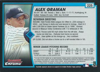 2001 Bowman Chrome #225 Alex Graman Back