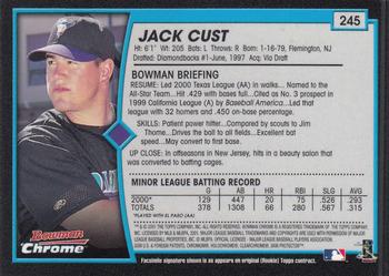 2001 Bowman Chrome #245 Jack Cust Back
