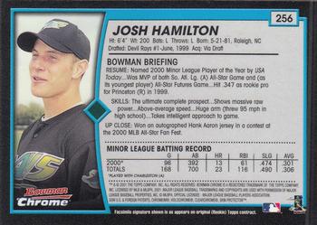 2001 Bowman Chrome #256 Josh Hamilton Back