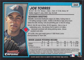 2001 Bowman Chrome #268 Joe Torres Back