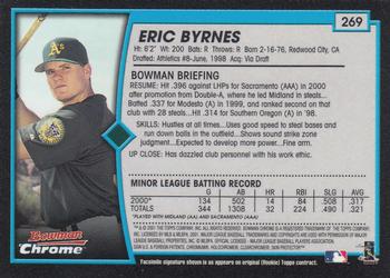 2001 Bowman Chrome #269 Eric Byrnes Back