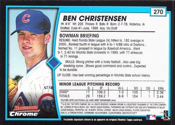 2001 Bowman Chrome #270 Ben Christensen Back