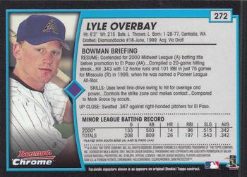 2001 Bowman Chrome #272 Lyle Overbay Back