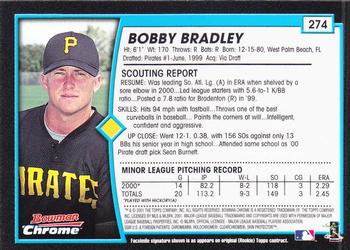 2001 Bowman Chrome #274 Bobby Bradley Back