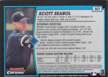 2001 Bowman Chrome #307 Scott Seabol Back