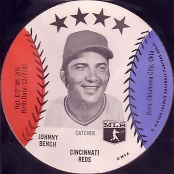 1975 MSA Test Discs #NNO Johnny Bench Front