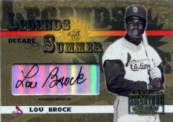 2003 Donruss Signature - Legends of Summer Autographs Decade #LS-28 Lou Brock Front