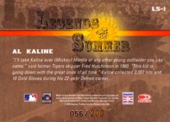 2003 Donruss Signature - Legends of Summer Autographs Notations #LS-1 Al Kaline Back