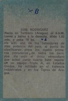 1970 Ovenca Venezuelan #3 Luis Rodriguez Back