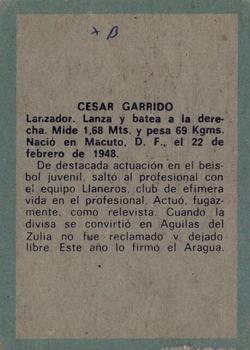 1970 Ovenca Venezuelan #9 Cesar Garrido Back