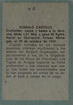 1970 Ovenca Venezuelan #13 Romulo Castillo Back