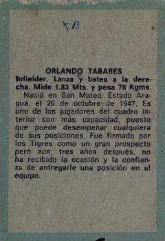 1970 Ovenca Venezuelan #23 Orlando Tavares Back