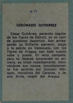 1970 Ovenca Venezuelan #27 Cesar Gutierrez Back