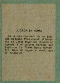 1970 Ovenca Venezuelan #28 Jugada en Home Back