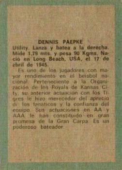 1970 Ovenca Venezuelan #30 Dennis Paepke Back