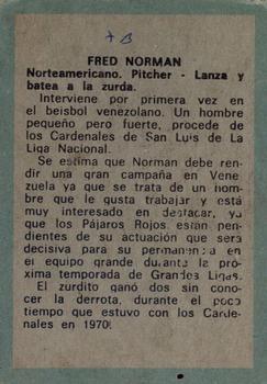 1970 Ovenca Venezuelan #31 Fred Norman Back
