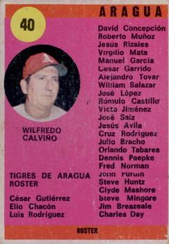 1970 Ovenca Venezuelan #40 Wilfredo Calvino Front