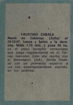 1970 Ovenca Venezuelan #41 Faustino Zabala Back