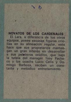 1970 Ovenca Venezuelan #61 Tony Pacheco / Lucio Celis / Domingo Barboza Back
