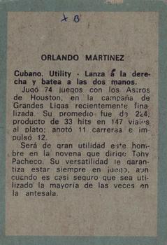 1970 Ovenca Venezuelan #74 Orlando Martinez Back
