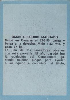 1970 Ovenca Venezuelan #86 Gregorio Machado Back