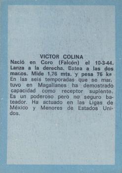 1970 Ovenca Venezuelan #87 Victor Colina Back
