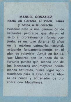 1970 Ovenca Venezuelan #98 Manuel Gonzalez Back