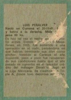 1970 Ovenca Venezuelan #124 Luis Penalver Back