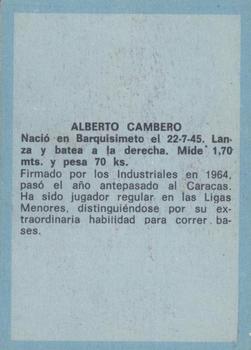 1970 Ovenca Venezuelan #125 Alberto Cambero Back