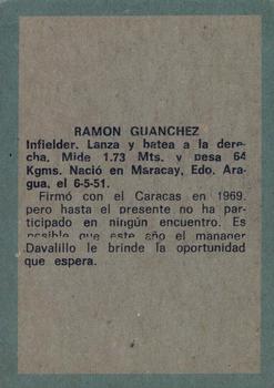 1970 Ovenca Venezuelan #130 Ramon Guanchez Back