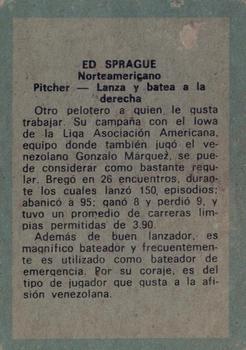 1970 Ovenca Venezuelan #159 Ed Sprague Back