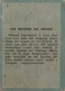 1970 Ovenca Venezuelan #188 Alfonso Carrasquel / Luis Aparicio Back