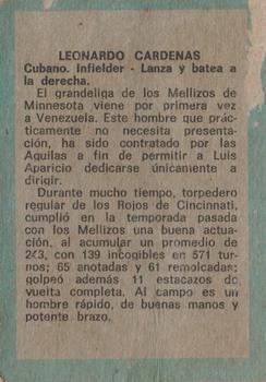 1970 Ovenca Venezuelan #190 Leonardo Cardenas Back