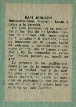 1970 Ovenca Venezuelan #191 Bart Johnson Back