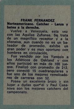 1970 Ovenca Venezuelan #197 Frank Fernandez Back