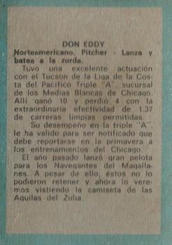 1970 Ovenca Venezuelan #199 Donald Eddy Back