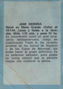 1970 Ovenca Venezuelan #201 Jose Herrera Back