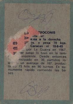 1970 Ovenca Venezuelan #211 Oswaldo Troconis Back