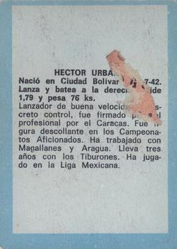 1970 Ovenca Venezuelan #214 Hector Urbano Back