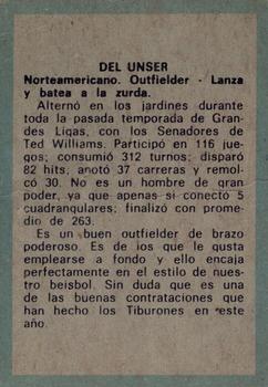1970 Ovenca Venezuelan #238 Del Unser Back