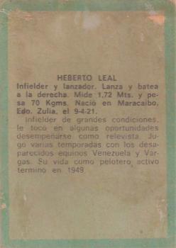 1970 Ovenca Venezuelan #256 Heberto Leal Back