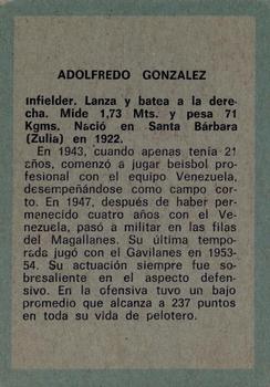 1970 Ovenca Venezuelan #264 Adolfredo Gonzalez Back