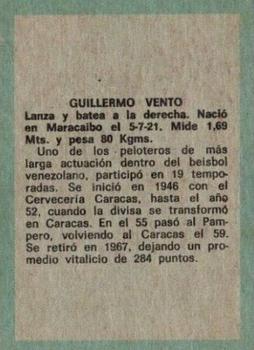 1970 Ovenca Venezuelan #267 Guillermo Vento Back