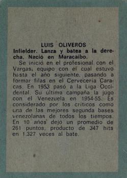 1970 Ovenca Venezuelan #269 Luis Oliveros Back
