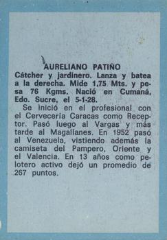 1970 Ovenca Venezuelan #272 Aureliano Patino Back