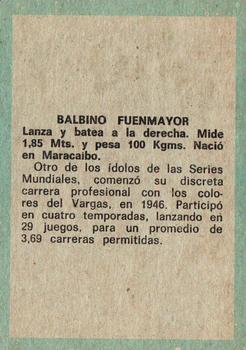 1970 Ovenca Venezuelan #276 Balbino Fuenmayor Back