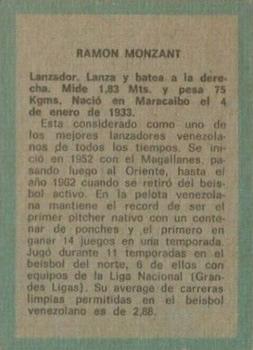 1970 Ovenca Venezuelan #280 Ramon Monzant Back