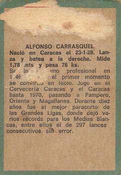 1970 Ovenca Venezuelan #281 Alfonso Carrasquel Back
