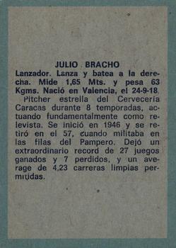 1970 Ovenca Venezuelan #291 Julio Bracho Back